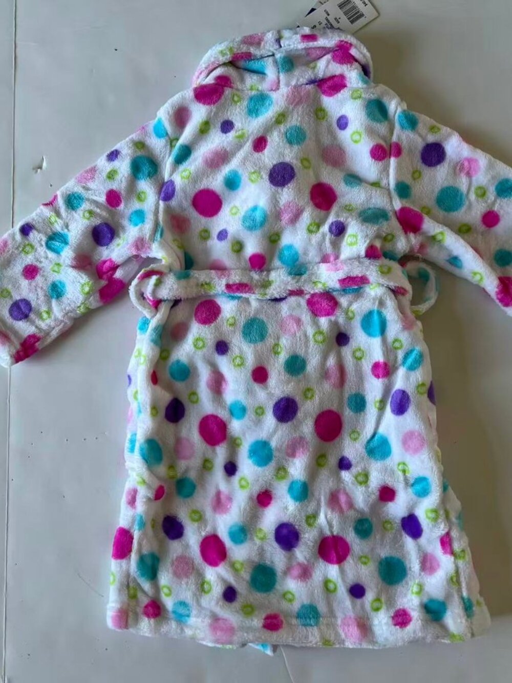 Shopkins Polka Dots Fleece Bath Robe Girls Size XS Size 4 - Picture 4 of 4